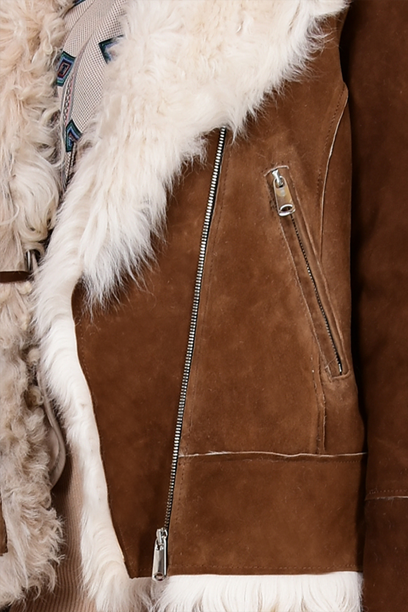 Дубленка пилот с капюшоном  КД-139 к цвет Виски фото