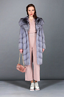 Норковая шуба с чернобуркой голубая  ШД-348 фото